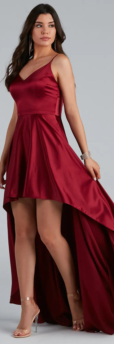 Spencer Satin High-Low Formal Dress