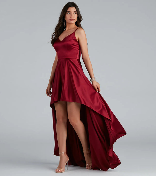 Spencer Satin High-Low Formal Dress