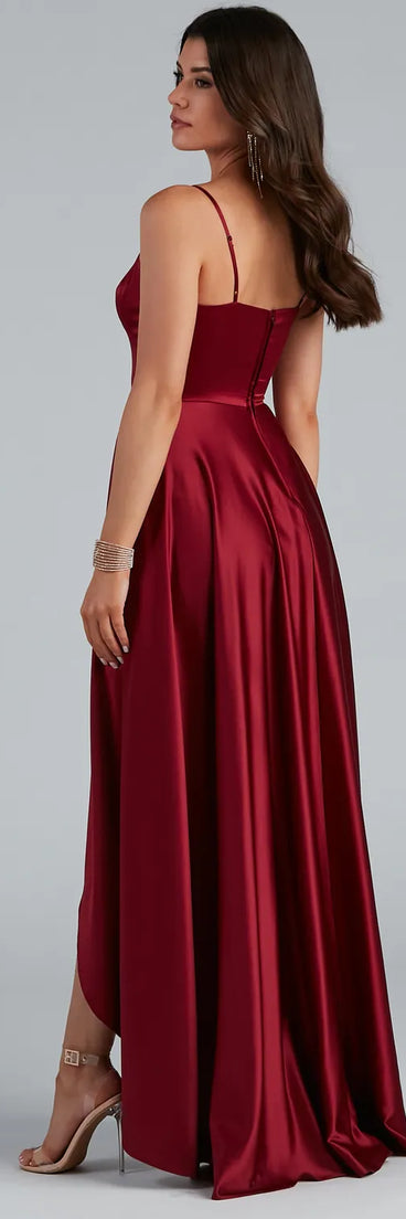 Spencer Satin High-Low Formal Dress
