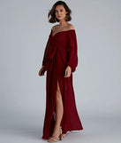 Britt Off-The-Shoulder Chiffon Formal Dress