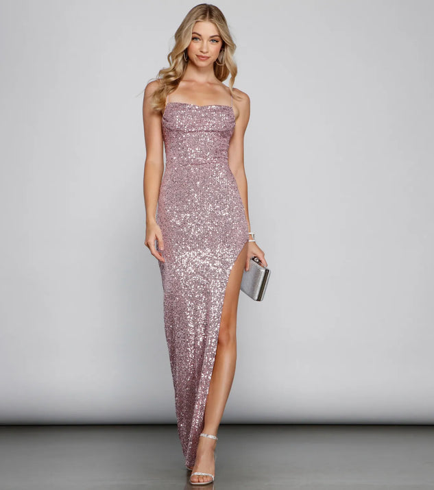 fatima sequin cowl neck bodycon formal dress Portia and Scarlett | Dresses | Fatima Sequin Cowl Neck Bodycon Formal Dress