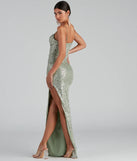 Fatima Sequin Cowl Neck Bodycon Formal Dress
