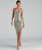 Fatima Sequin Cowl Neck Bodycon Formal Dress