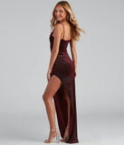 Jess Glitter Cowl Neck Maxi Formal Dress