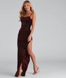 Jess Glitter Cowl Neck Maxi Formal Dress
