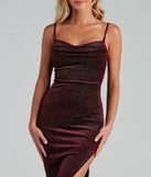 Jess Glitter Cowl Neck Maxi Formal Dress