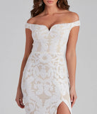 Kaylen Sequin Off-The-Shoulder Formal Dress