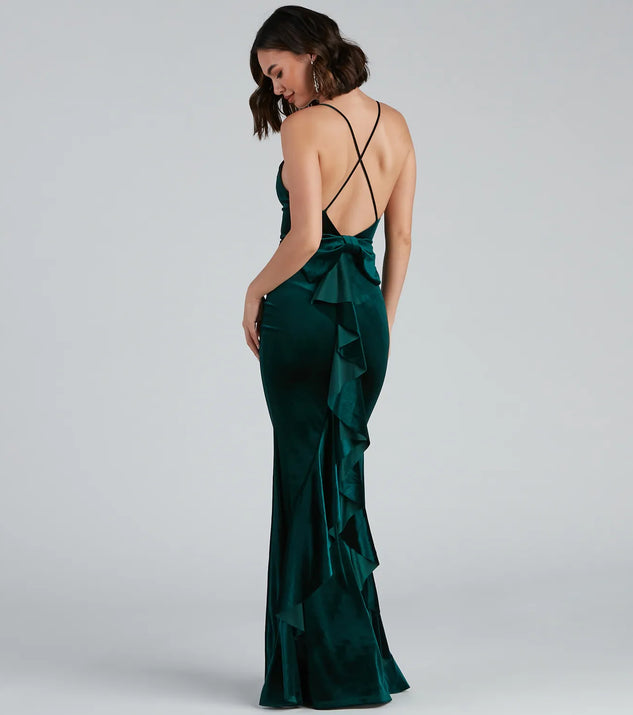 Margot Formal Ruffled Velvet Dress | Windsor Margot Formal Ruffled Velvet Dress | Windsor