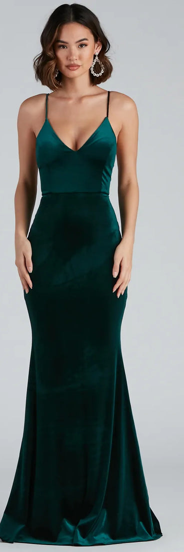 Margot Formal Ruffled Velvet Dress