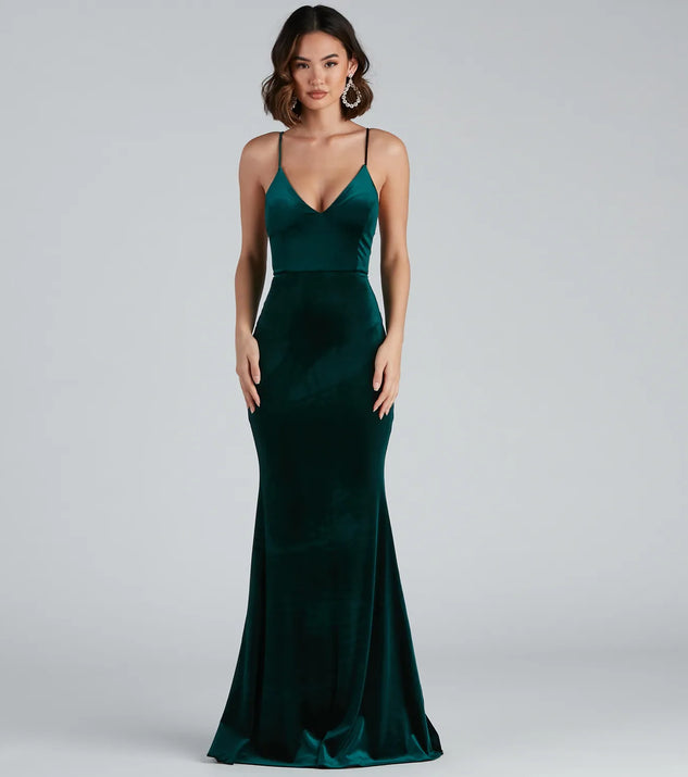 Margot Formal Ruffled Velvet Dress