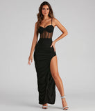 Danny Formal Corset Mesh Long Dress