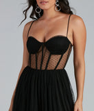 Tia Swiss Dot Corset A-Line Formal Dress