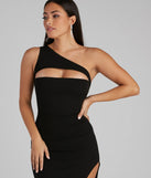 Mayven One-Shoulder Cutout Slit Formal Dress