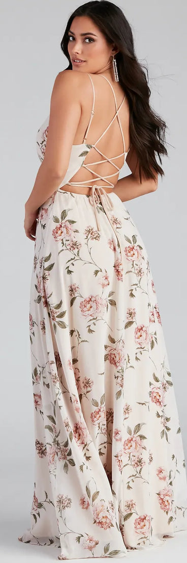 Geneviève Floral Chiffon Wrap Dress