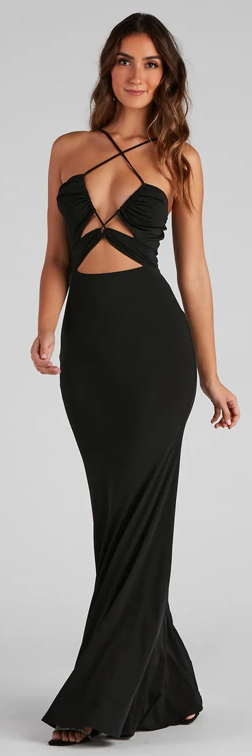 Ailyn Formal V-Neck Cutout Mermaid Dress