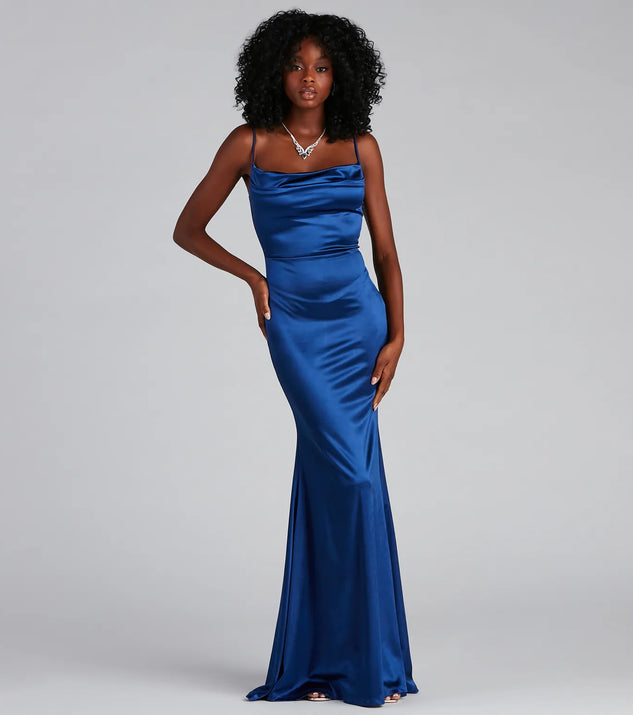nahla formal satin mermaid dress Maylah Off-The-Shoulder Mermaid Dress main image 0