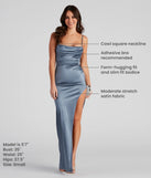 Turn heads at Prom 2025 in this blue prom dress, where statement-making details meet the iconic style of the Lola High Slit Satin Dress 2.