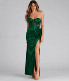 Lo Formal One-Shoulder Satin Corset Dress