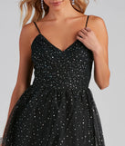Stassie Sparkly Tulle A-Line Long Dress
