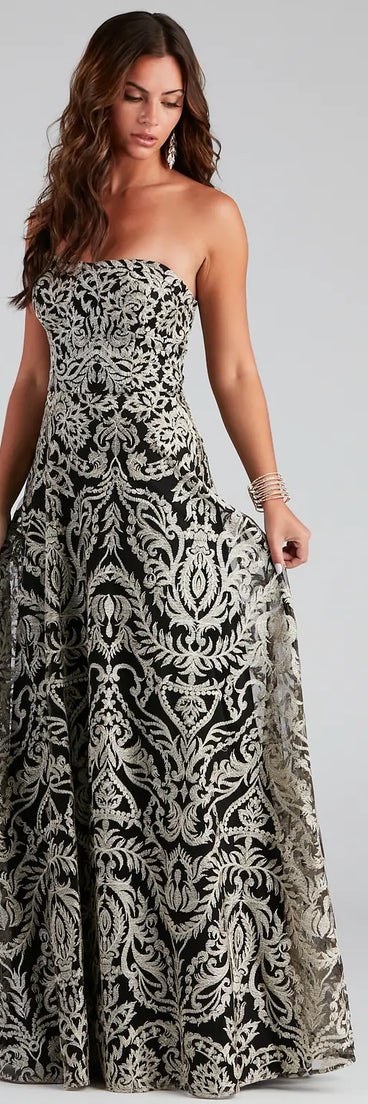 Filippa Formal Embroidered Sleeveless Dress