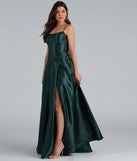 Lorella Satin Empire Lace Back Formal Dress