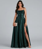 Lorella Satin Empire Lace Back Formal Dress