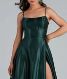 Lorella Satin Empire Lace Back Formal Dress