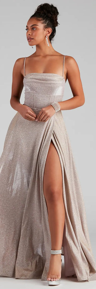 Denice Corset A-Line Wrap Formal Dress