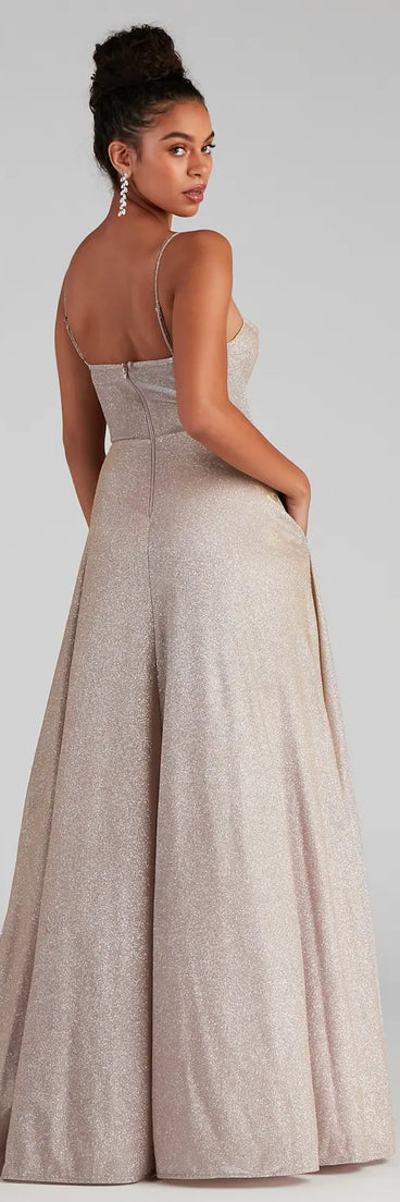 Denice Corset A-Line Wrap Formal Dress