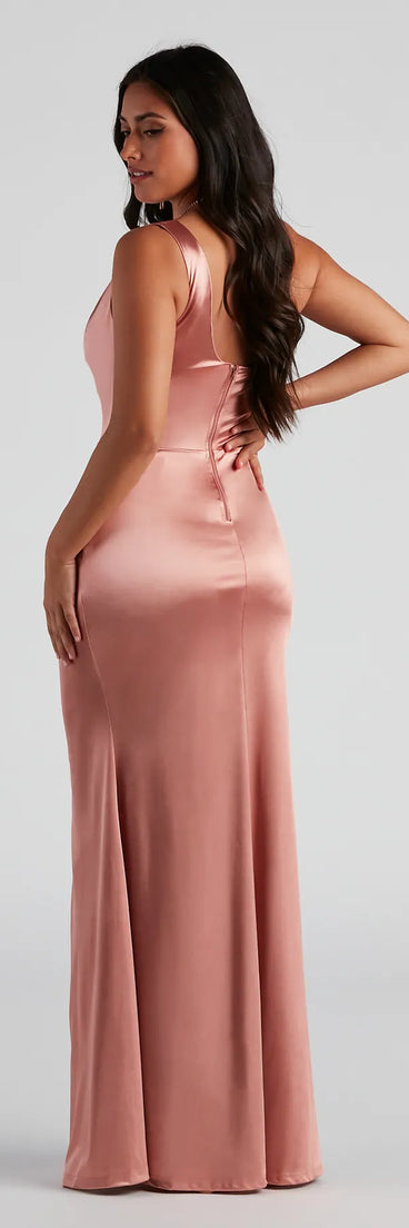 Myla Formal One-Shoulder Satin Dress