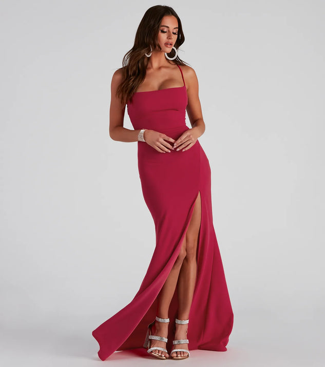 GINcfcl フレアドレス　ロンハーマン　レッド Tabitha Formal High Slit Crepe Dress | Windsor