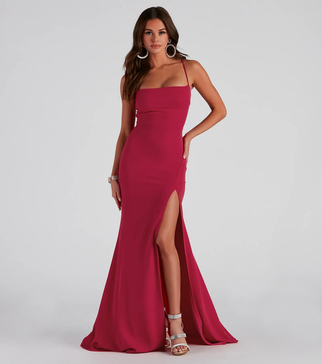 Tabitha Formal High Slit Crepe Dress | Windsor