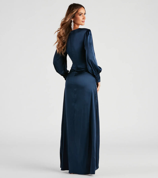 Kali Formal Satin Wrap Dress | Windsor Kali Formal Satin Wrap Dress | Windsor