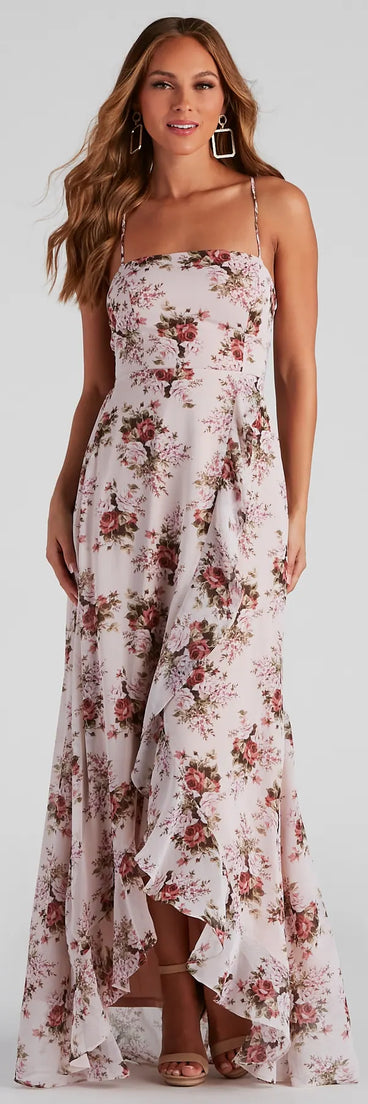 Rue Formal Floral Wrap Dress