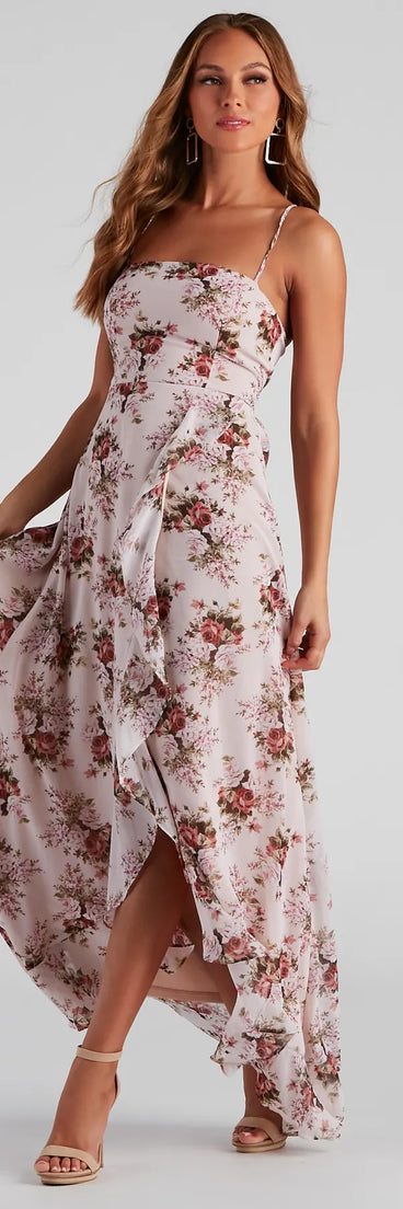 Rue Formal Floral Wrap Dress