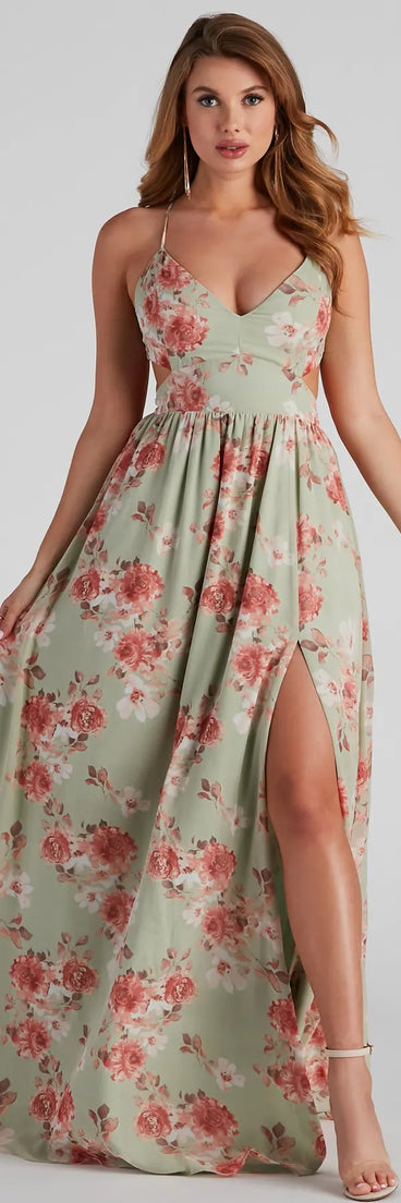 Bailey Floral Chiffon A-Line Dress