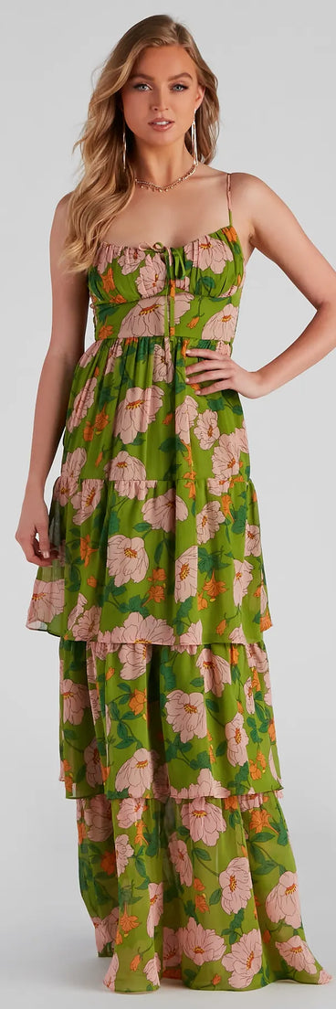 Valerie Tiered Floral Printed Dress