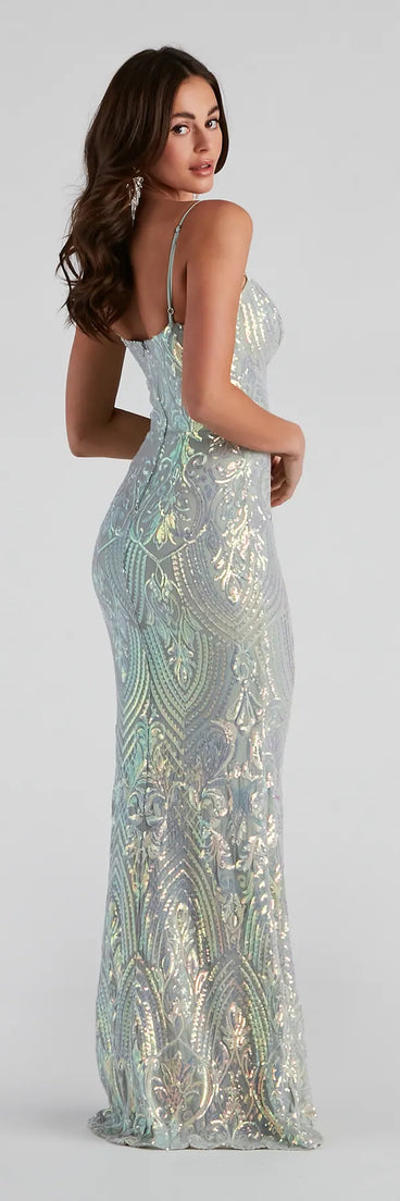 Teagan Sequin Slim-Fit Formal Dress