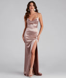 Kathleen Formal Satin Lace Back Long Dress