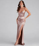 Kathleen Formal Satin Lace Back Long Dress