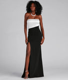 Vanessa Strapless Satin Crepe Formal Dress
