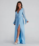 Maya Long Sleeve Chiffon A-Line Dress