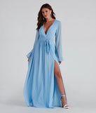 Maya Long Sleeve Chiffon A-Line Dress