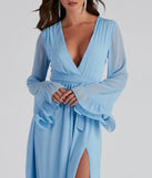 Maya Long Sleeve Chiffon A-Line Dress