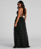 Lucilla V-Neck Tiered Mesh Dress