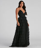 Lucilla V-Neck Tiered Mesh Dress