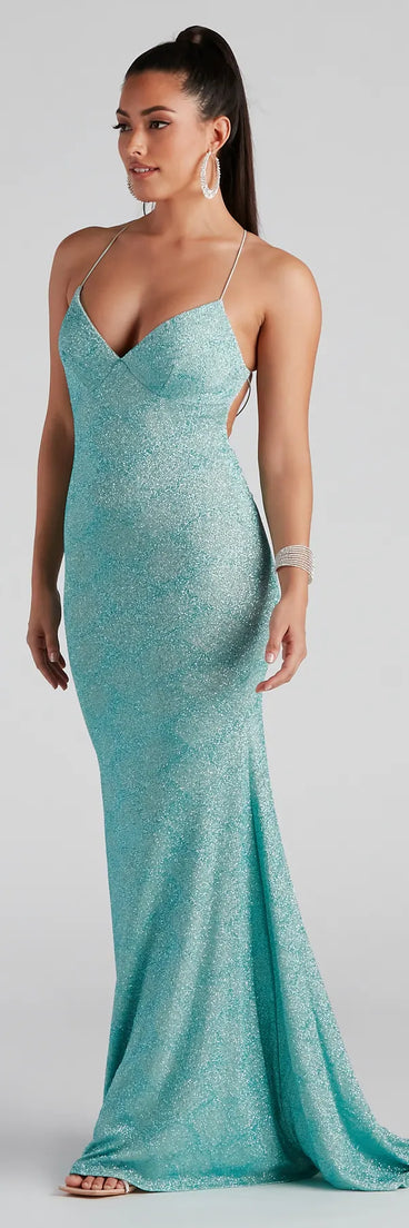 Andrea Formal Glitter Long Dress