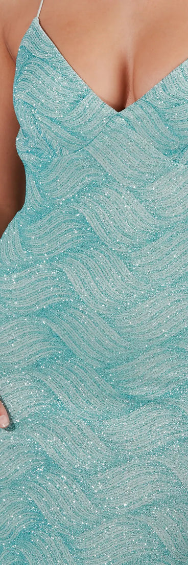 Andrea Formal Glitter Long Dress