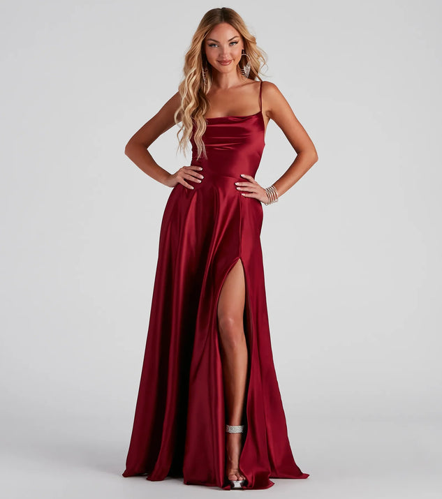 Bristol Formal Satin Lace-up Dress Bristol Formal Satin Lace-Up Dress