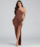 Jade One Shoulder Ruched Formal Dress